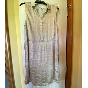 H&M cream/champagne sleeveless dress with buttons